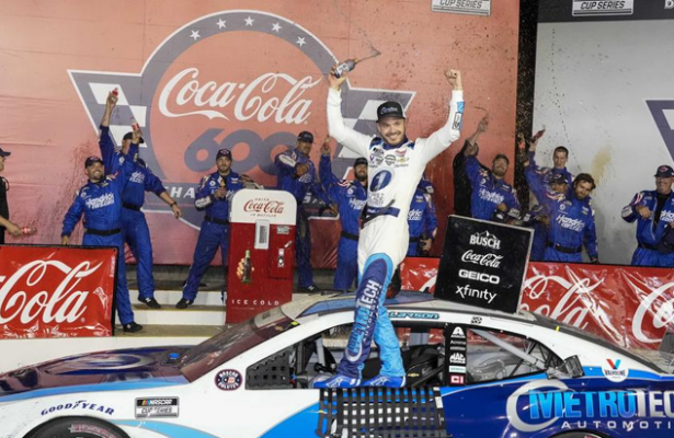 Kyle Larson wins Coca-Cola 600 as Hendrick breaks record